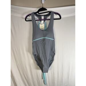 Fabletics Gabriella Swimsuit II Womens M NWT Gray Blue One Piece Swimsuit